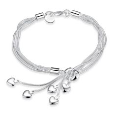 Armband "Hearts" i 925 Sterling Silverplätering