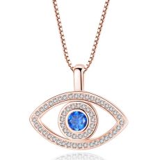 Halsband "Blue Eye" med Cubic Zirconia och i 18K Roséguldplätering
