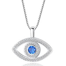 Halsband "Blue Eye" med Cubic Zirconia och i 925 Sterling Silverplätering