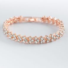 Armband med Cubic Zirconia och i 18 K Roséguldplätering