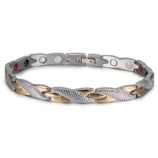 Magnetarmband i rostfritt stål  med 18K Roséguldplätering