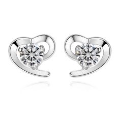 Örhängen "Crystal Hearts" med 925 Sterling Silverplätering