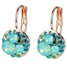 Örhängen med Cubic Zirconia och i 18 K Guldplätering -Gröna