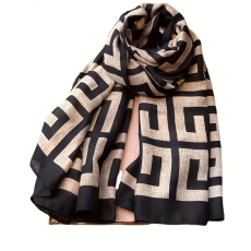 Scarf "Labyrint"  -Svart/Beige