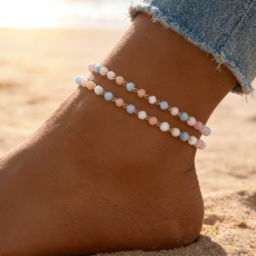 Dubbla Ankelkedjor "Pearls"