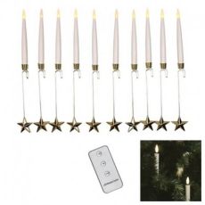 10 st led julgransbelysning stjärna .höjd 15,2 cm, med fjärrkontroll