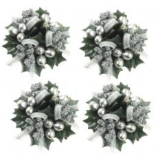 4-pack ljusmanschetter för kronljus, silverfärgad från swerox