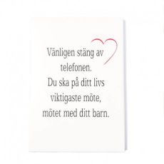Trätavla "vänligen stäng av"