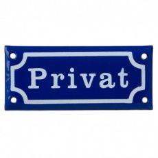 Emaljskylt privat blå