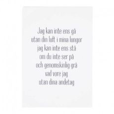 Trätavla a5. inte utan dina andetag