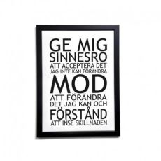 Poster ge mig sinnesro 30x40 cm med svart ram