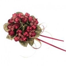 Ljusmanschett för kronljus med vinröda knoppar och gröna blad från swerox