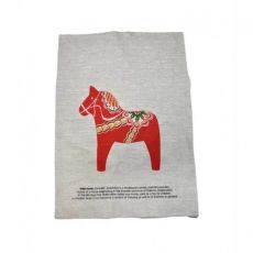 Kökshandduk 50 x 70 dala horse i linne, dalahäst
