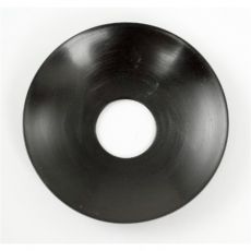 Ljusmanschett i svart metall för kronljus, innermått 2.4 cm och yttermått 8.5 cm