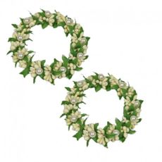 2-pack ljusmanschetter för blockljus med cremefärgade bär innerdiameter 8,5 cm