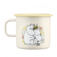 Mumin stor emaljmugg flowers  5.5 dl
