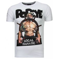 The Sailor Man Popeye Rhinestone - Herr T-Shirt Vit