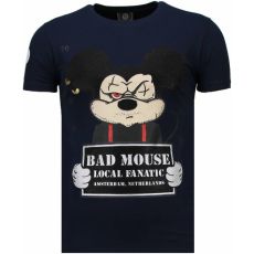 State Prison Bad Mouse Rhinestone - Man T-Shirt Marinblå