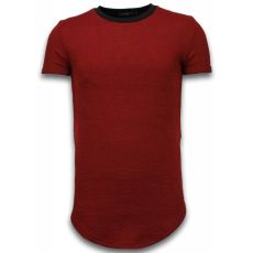 D Long FiT-Shirt Zipped - Herr T-Shirt Röd
