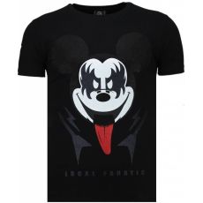 Kiss My Mickey Rhinestone - Man T-Shirt Svart