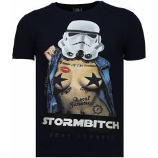 Stormbitch Rhinestone -Man T-Shirt Blå