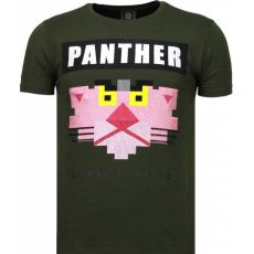 Panther For A Cougar Rhinestone T-Shirt Herr Grön