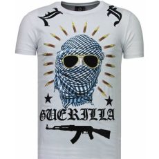 Freedom Fighter Rhinestone - Herr T-Shirt Vit