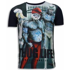 Thug Life Rhinestone - Herr T-Shirt Marinblå