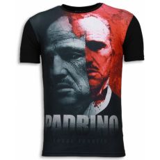 El Padrino Digital Rhinestone - Herr T-Shirt Svart