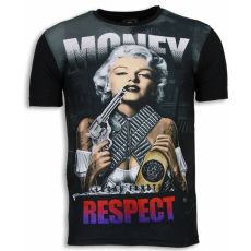 Marilyn Money Rhinestone - Herr T-Shirt Svart