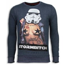Stormbitch Rhinestone Sweater - Tjocktröja Herr Blå