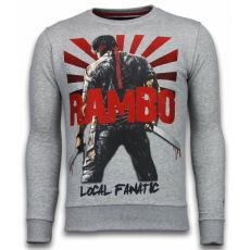 Rambo Rhinestone Sweater - Man Tröja - A - Grå
