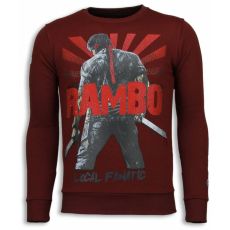 Rambo Rhinestone Sweater - Herr Tröja - A - Bordeaux