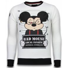 State Prison Bad Mouse Rhinestone - Herrtröjor Vit
