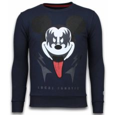 Kiss My Mickey Rhinestone - Herr Tröja - B - Grå