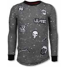 Longfit Patches Rockstar -Herr Sweater - LF-A - Stenkol