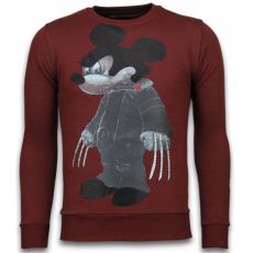 Bad Mouse Smoking Rhinestone - Herrtröjor Bordeaux