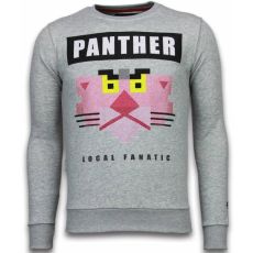Pink Panther Rhinestone Sweater - Herr Tröja Grå
