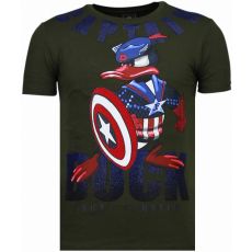 Captain Duck Rhinestone - T-Shirt Herr Grön