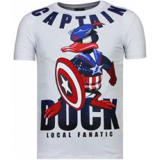 Captain Duck Rhinestone - Herr T-Shirt Vit