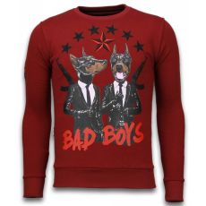 Bad Boys Dogs Rhinestone - Herr Tröjor Bordeaux