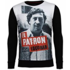 El Patron Escobar Rhinestone - Herrtröjor Svart