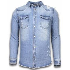Ljus Jeansskjorta Herr - Mörk Jeansskjorta Blå