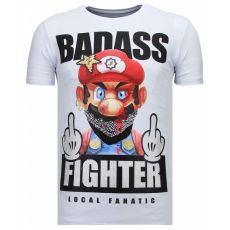 Fight Club Mario Bros -Man T-Shirt Vit