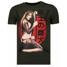 Killer Bitch Rhinestone - T-Shirt Herr Khaki