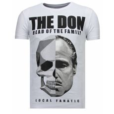 The Don Skull Rhinestone - Herr T-Shirt Vit
