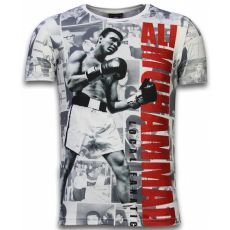 Muhammad Photocollage Rhinestone - Man T-Shirt Vit