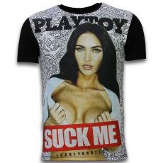 Playtoy Megan Rhinestone - Herr T-Shirt Svart