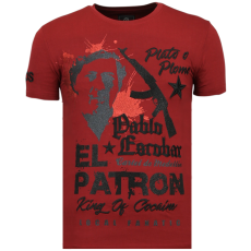 El Patron Pablo Rhinestone - T-Shirt Herr Bordeaux