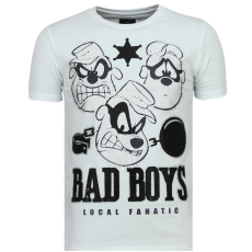 Rhinestones Beagle Boys - Rolig T-Shirt Man - W - Vit
